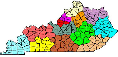 Kentucky map showing KHEAA's outreach areas